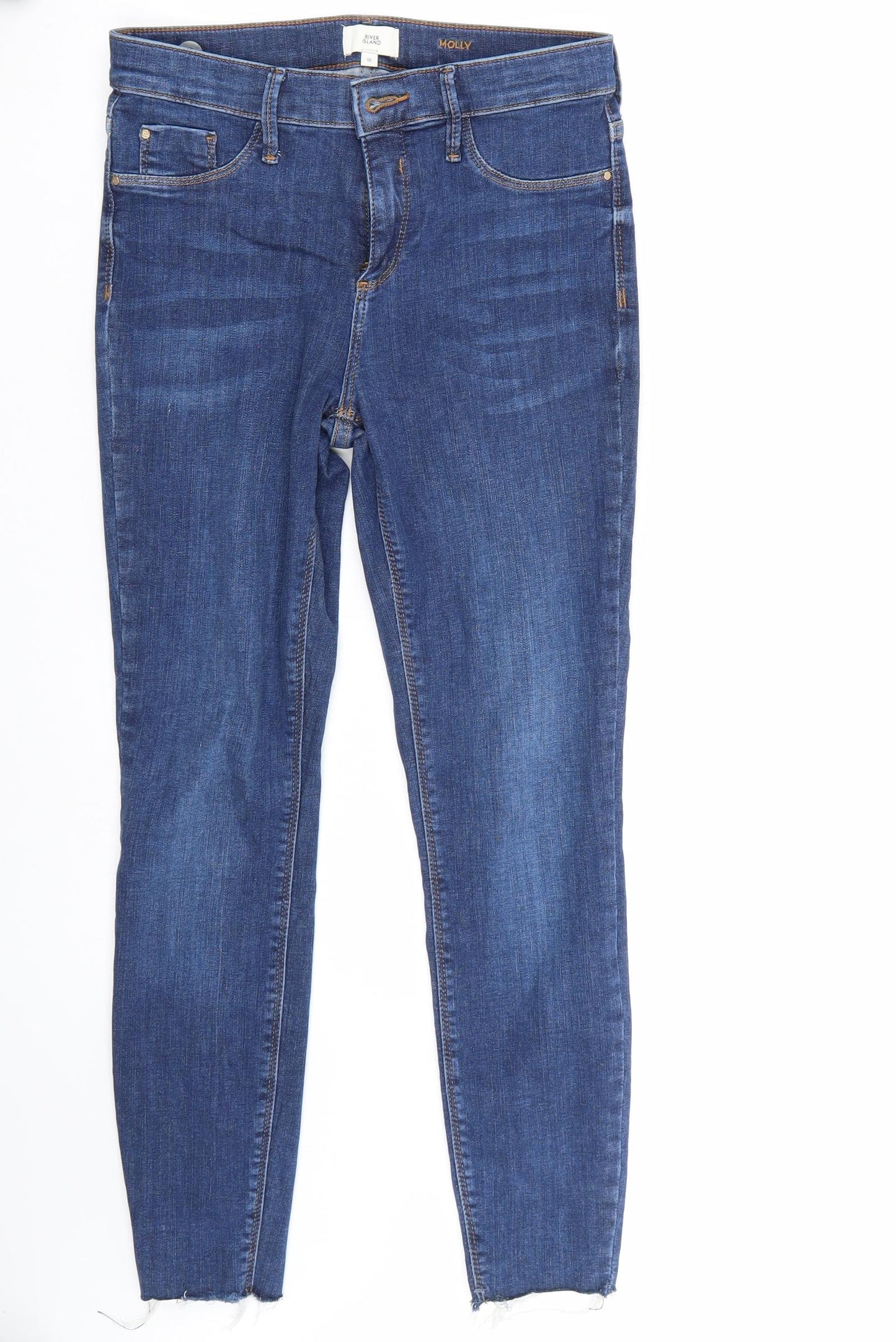 Riverisland Womens Blue   Straight Jeans Size 10 L25 in