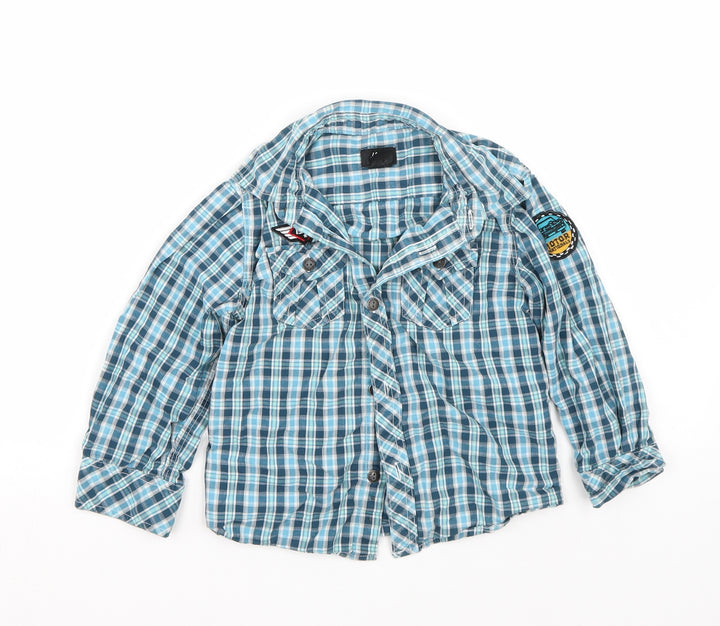 H&M Boys Blue Basic Button-Up Size 2-3 Years
