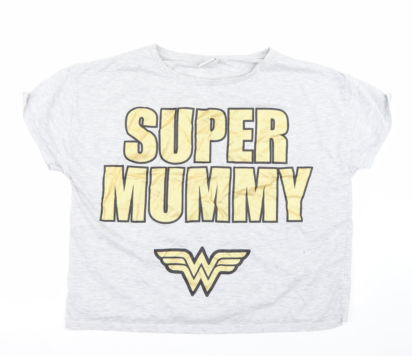 Wonder Woman Womens Grey   Basic T-Shirt Size 14