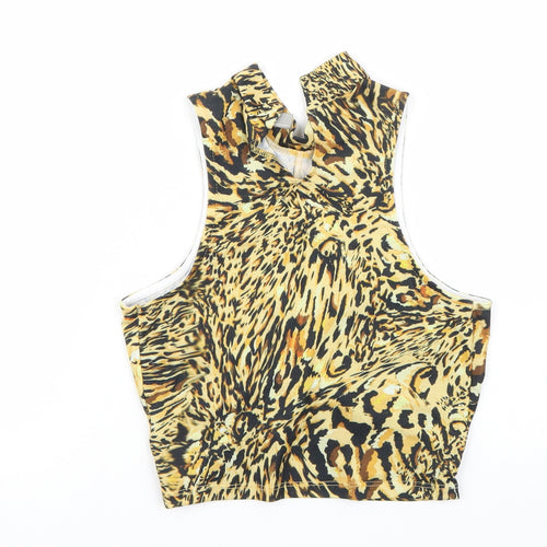 ASOS Womens Yellow Animal Print  Basic Tank Size 8