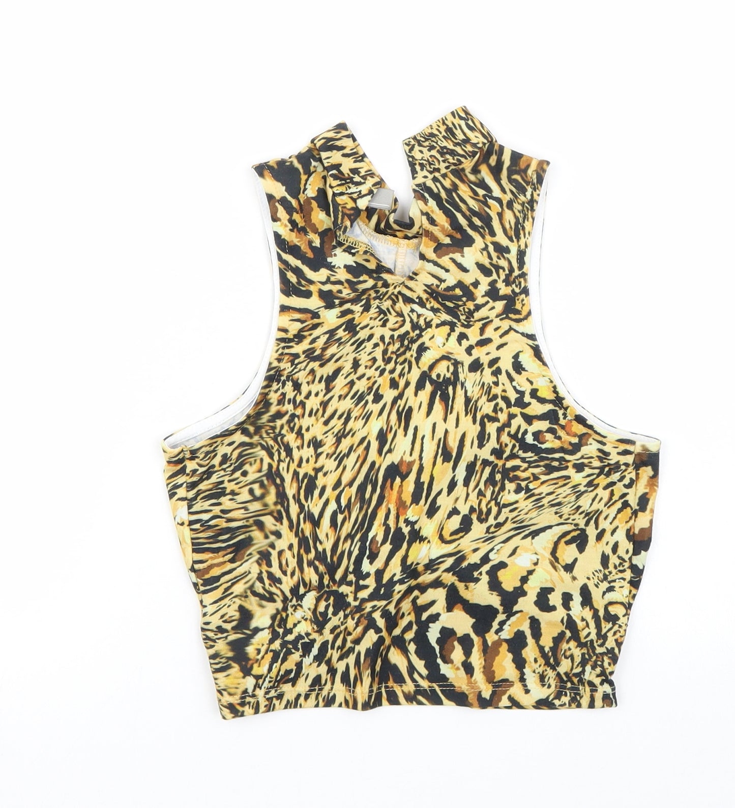 ASOS Womens Yellow Animal Print  Basic Tank Size 8