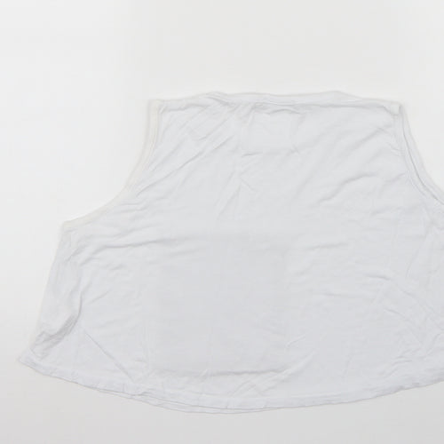 Boohoo Womens White Animal Print  Cropped Tank Size 8
