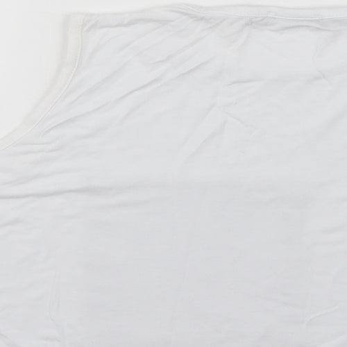Boohoo Womens White Animal Print  Cropped Tank Size 8