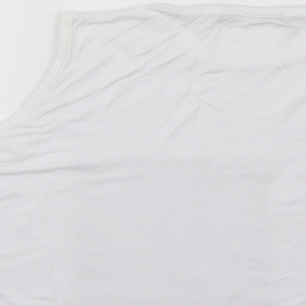 Boohoo Womens White Animal Print  Cropped Tank Size 8