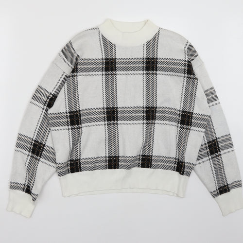 Newlook Womens White Check  Pullover Jumper Size M