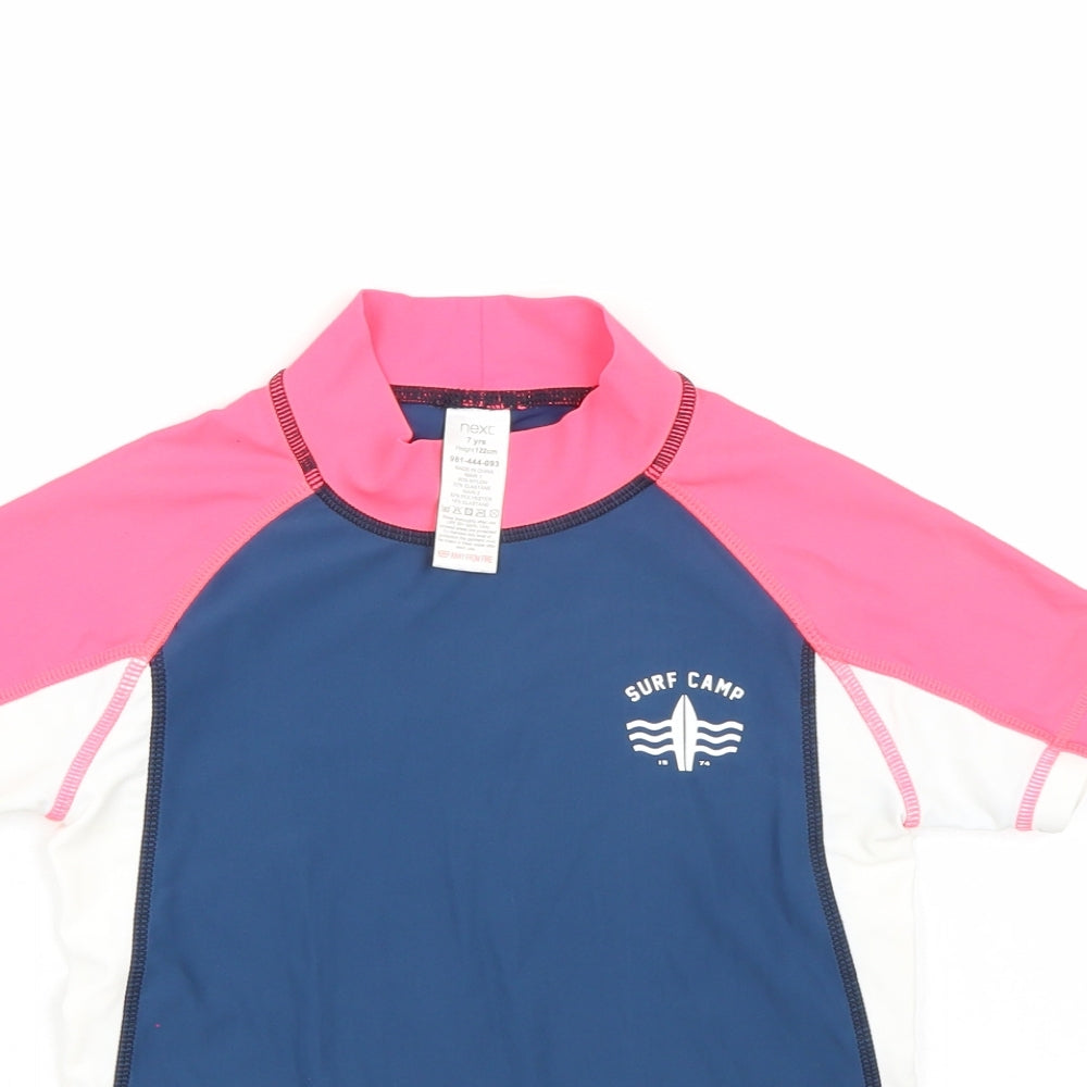 NEXT Girls Blue   Basic T-Shirt Size 7 Years  - Rashvest