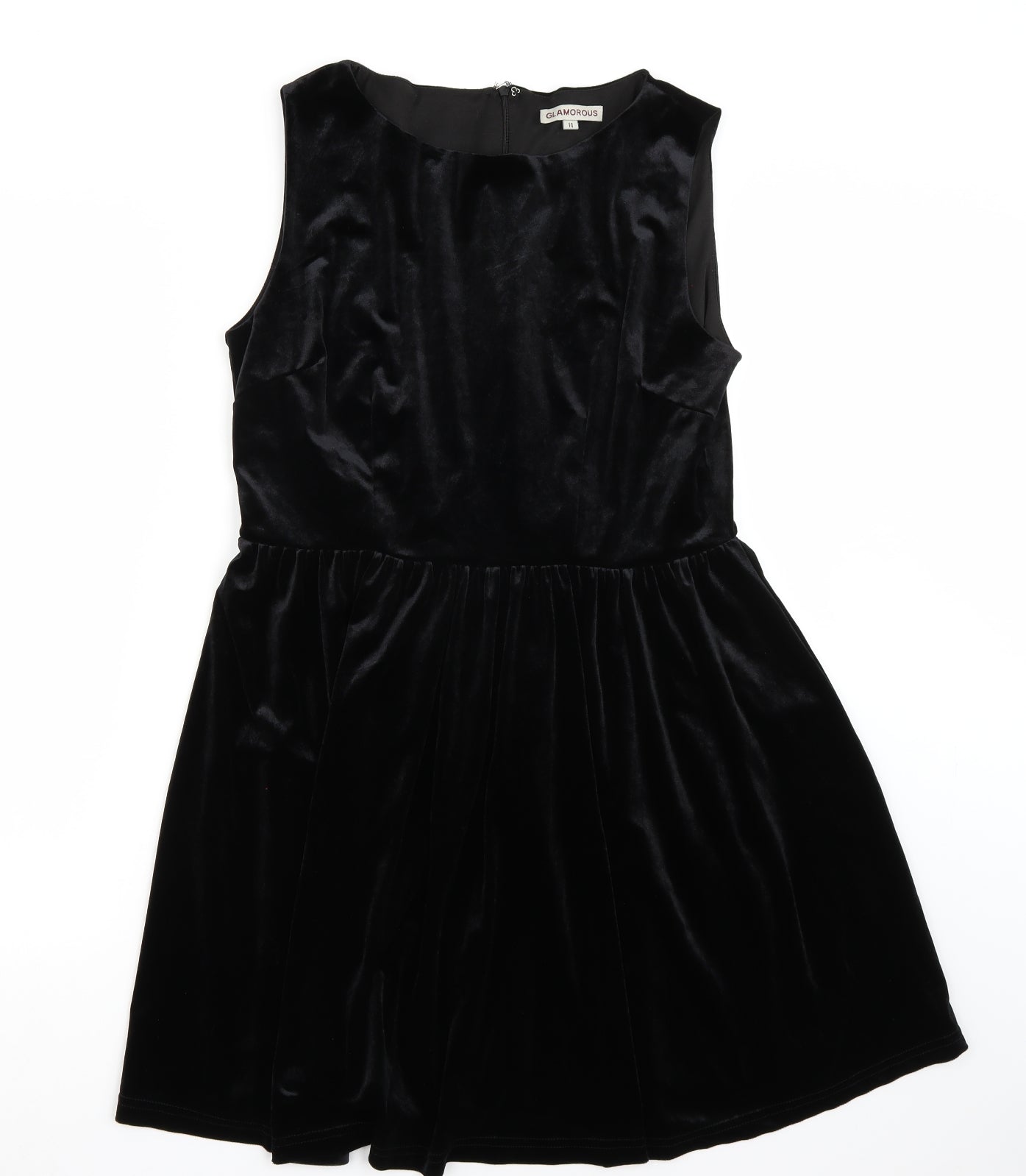 Glamorous Womens Black  Rayon A-Line  Size 14