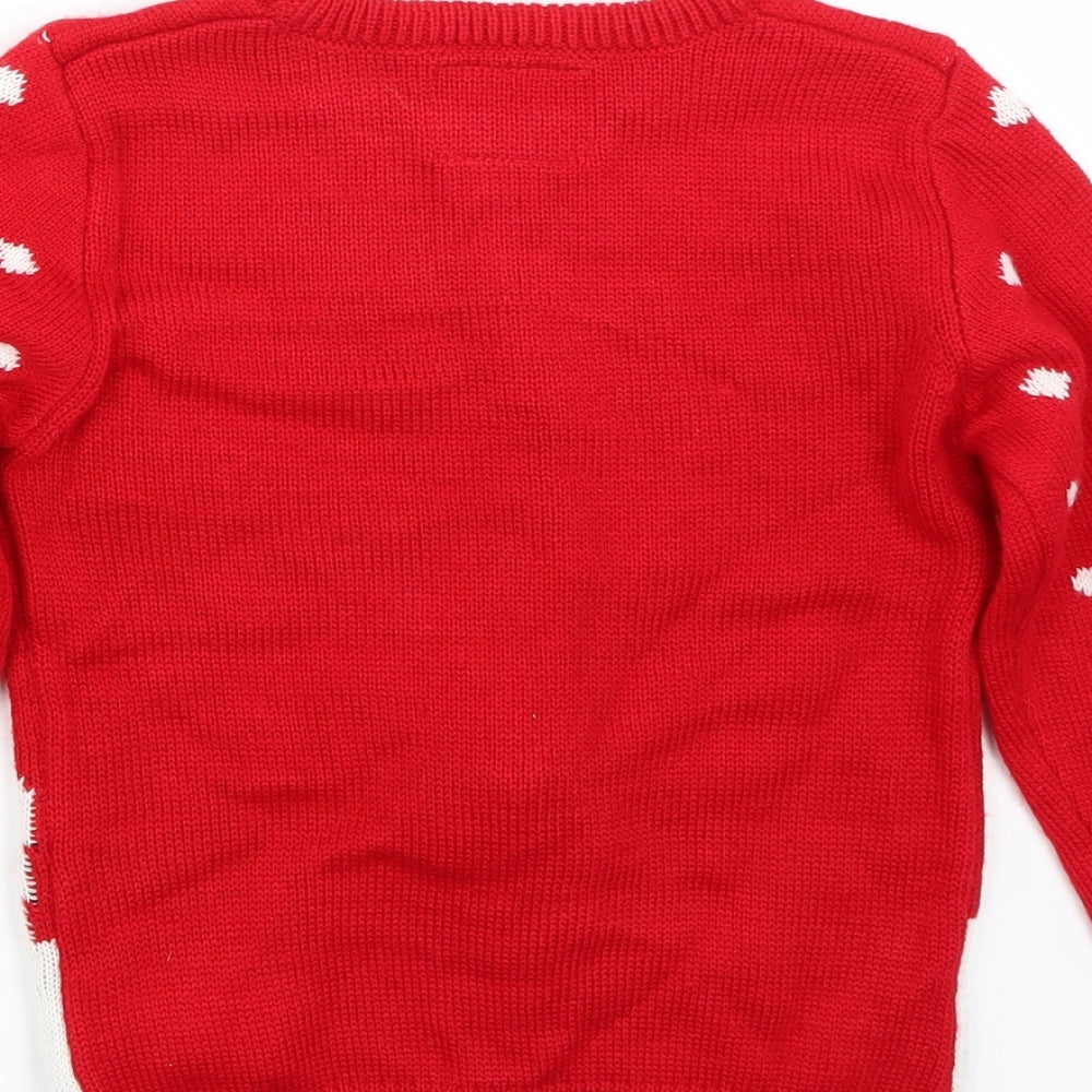 Primark Boys Red   Pullover Jumper Size 5-6 Years  - Christmas  Jumper