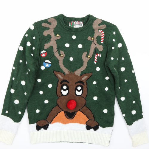 Cedar Wood State Mens Green   Pullover Jumper Size S  - Christmas  Jumper