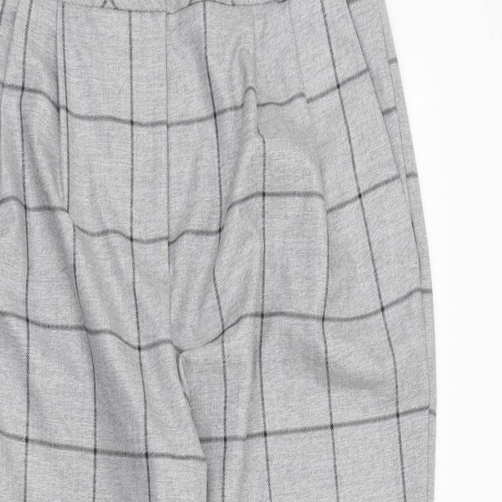 Topshop Womens Grey Check  Trousers  Size 12 L26 in