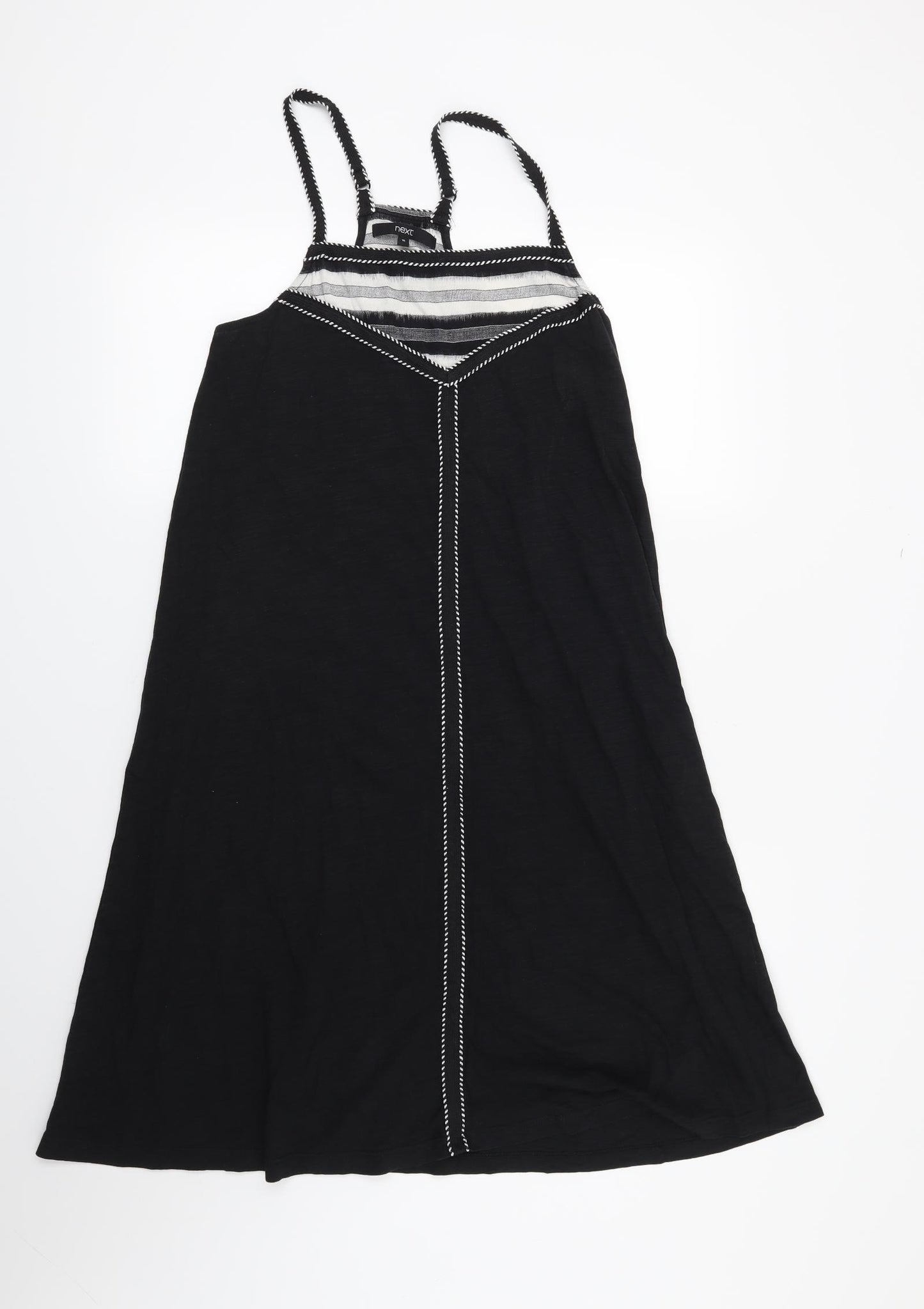 NEXT Womens Black Striped  T-Shirt Dress  Size 10