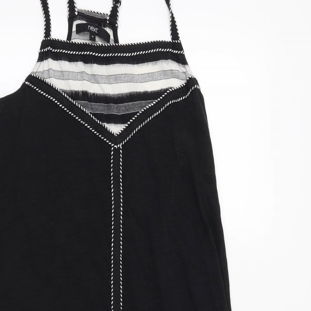 NEXT Womens Black Striped  T-Shirt Dress  Size 10