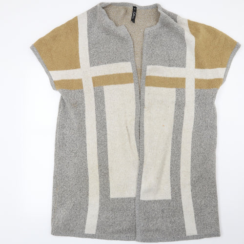 Influence Womens Grey Striped  Cardigan Jumper Size 10