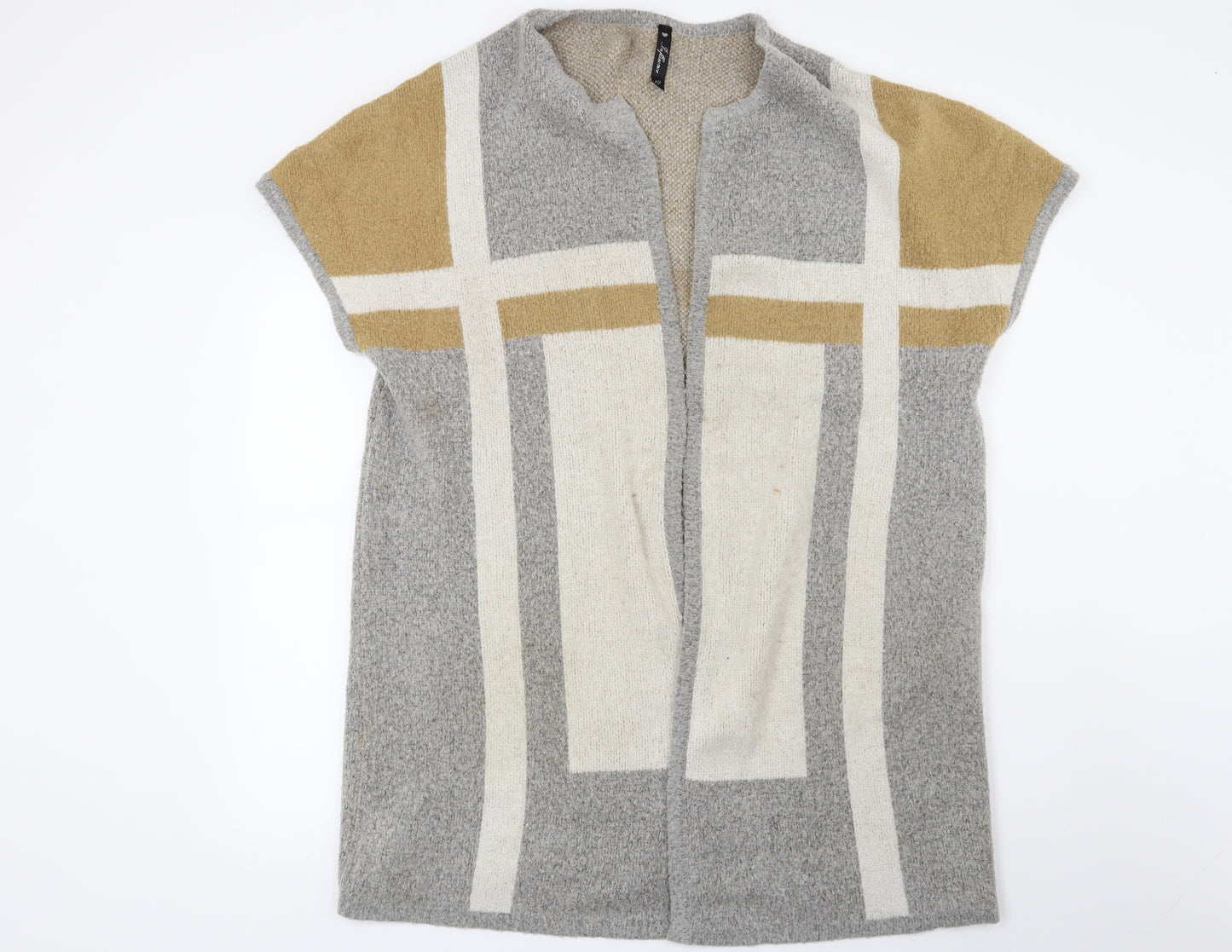 Influence Womens Grey Striped  Cardigan Jumper Size 10