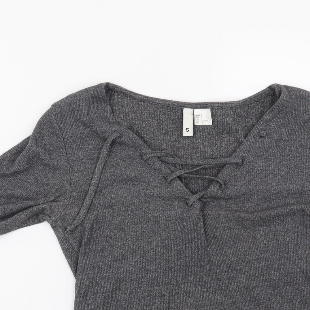 H&M Womens Grey   Basic T-Shirt Size S