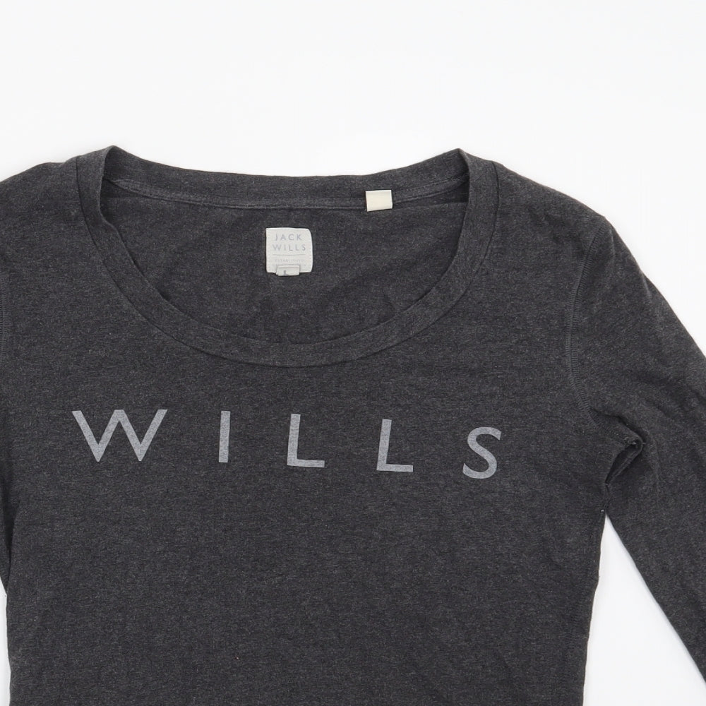 Jack Wills Womens Grey   Basic T-Shirt Size 8