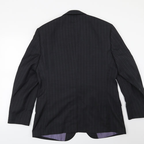 George Mens Blue Striped  Jacket Suit Jacket Size 40