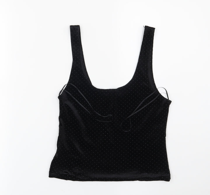 Miss Selfridge Womens Black Cropped Blouse Size 8