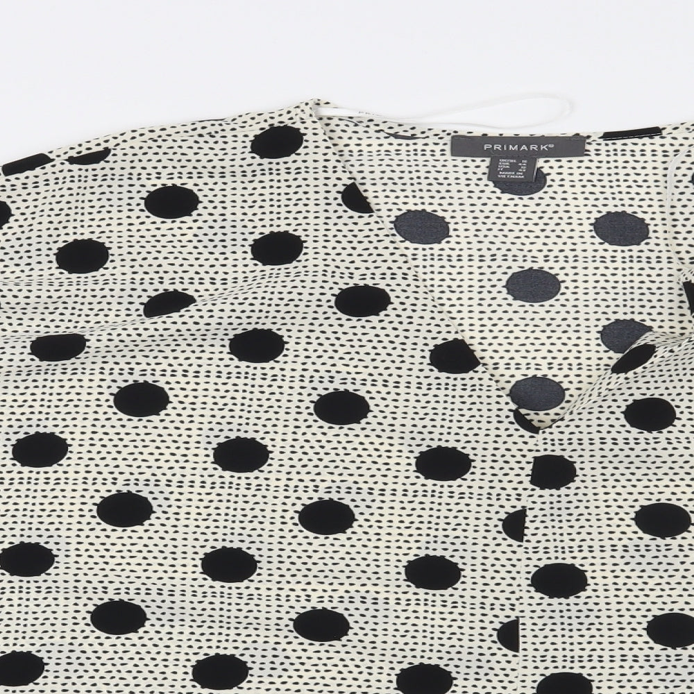 Primark Womens Beige Polka Dot  Basic Blouse Size 16