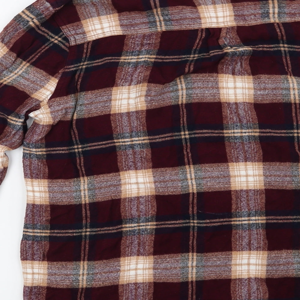 George Womens Red Check  Basic Button-Up Size 18