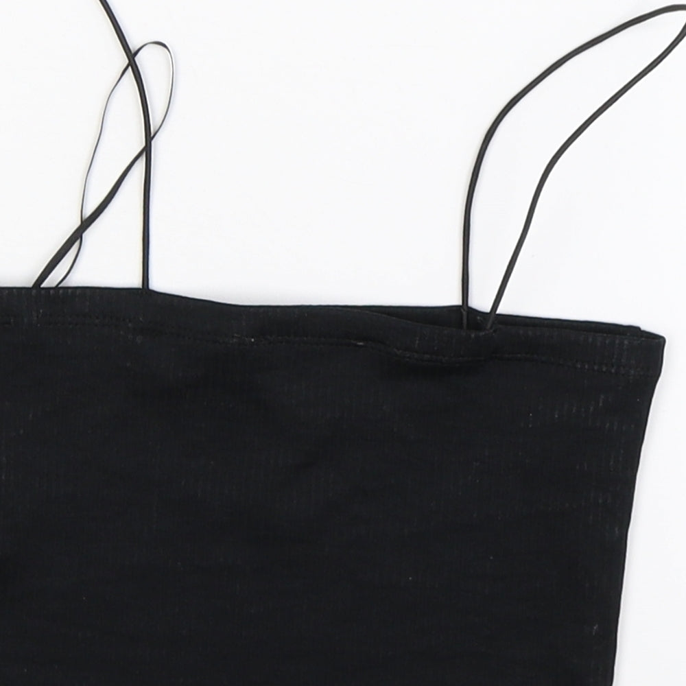 Pull&Bear Womens Black   Cropped Tank Size S