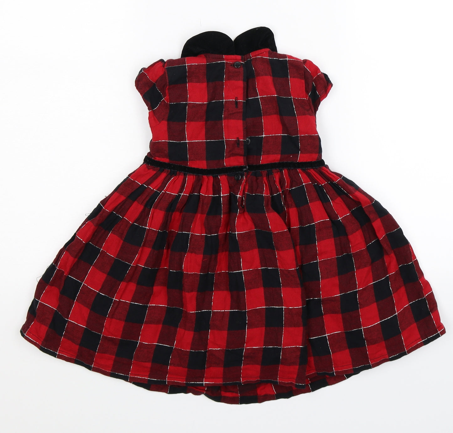 Matalan Girls Red Check  Fit & Flare  Size 2-3 Years