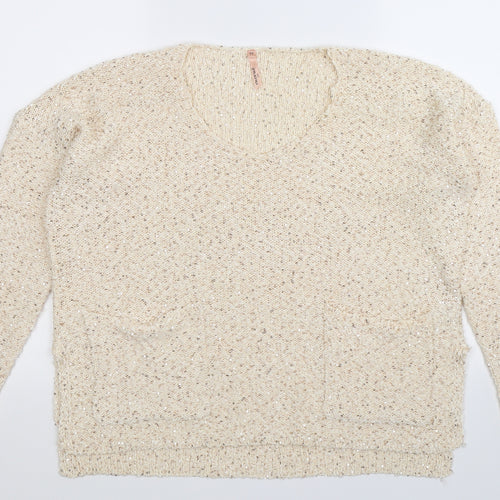 SWEEWE Womens Beige  Knit Pullover Jumper One Size