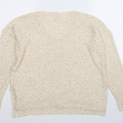 SWEEWE Womens Beige  Knit Pullover Jumper One Size