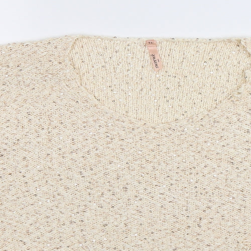 SWEEWE Womens Beige  Knit Pullover Jumper One Size