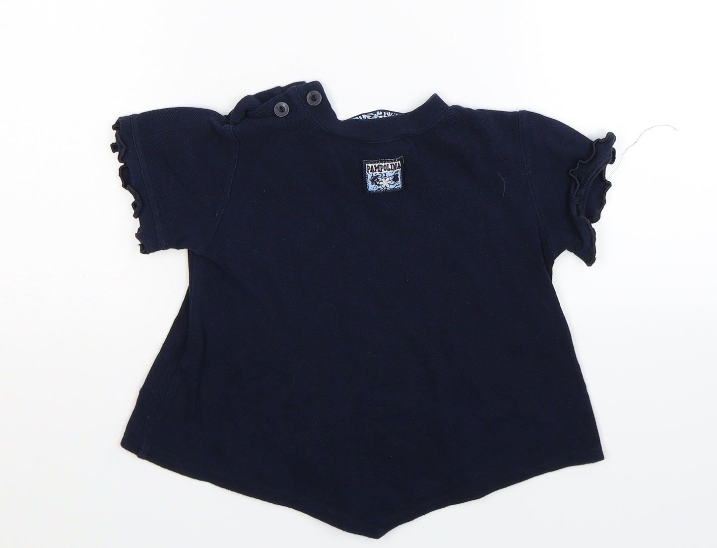 Pampolina Girls Blue Floral  Pullover Jumper Size 3 Years
