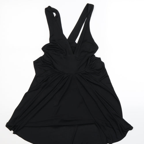 Aqua Womens Black   Basic Blouse Size S