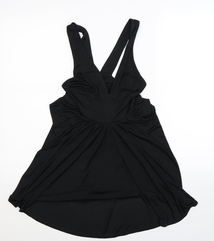 Aqua Womens Black Basic Blouse Size S