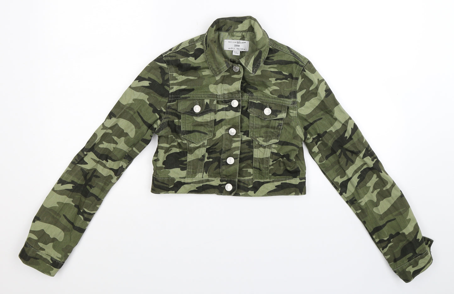 New Look Girls Multicoloured Camouflage Denim Jacket  Size 10-11 Years