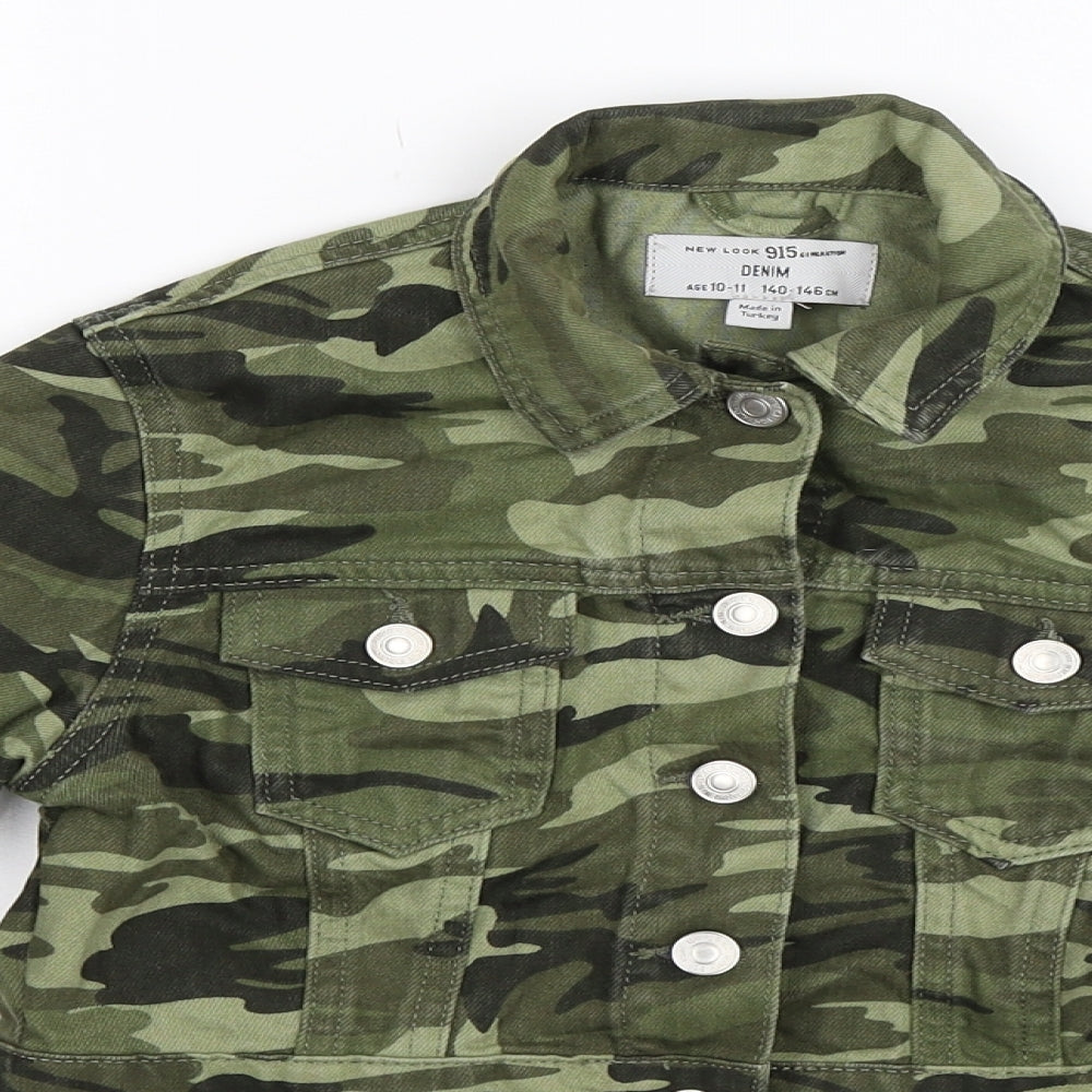 New Look Girls Multicoloured Camouflage Denim Jacket  Size 10-11 Years