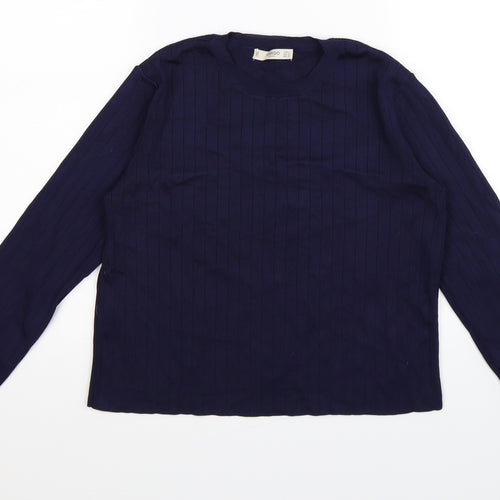 Mango Womens Blue  Knit Pullover Jumper Size S