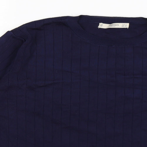 Mango Womens Blue  Knit Pullover Jumper Size S