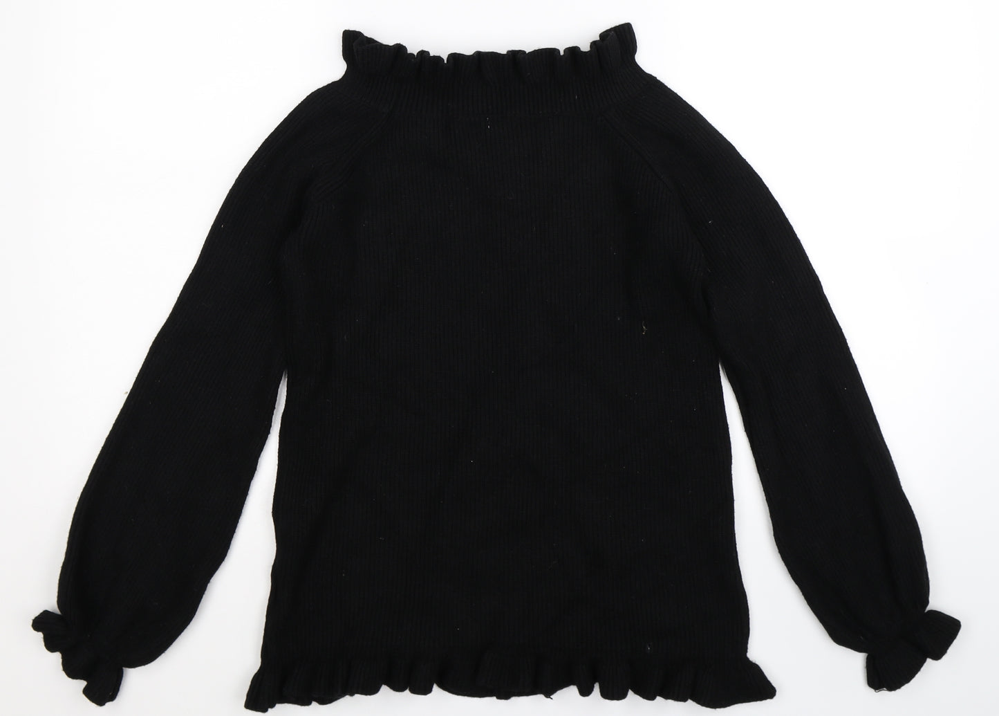 Kayla Womens Black  Knit Pullover Jumper Size M