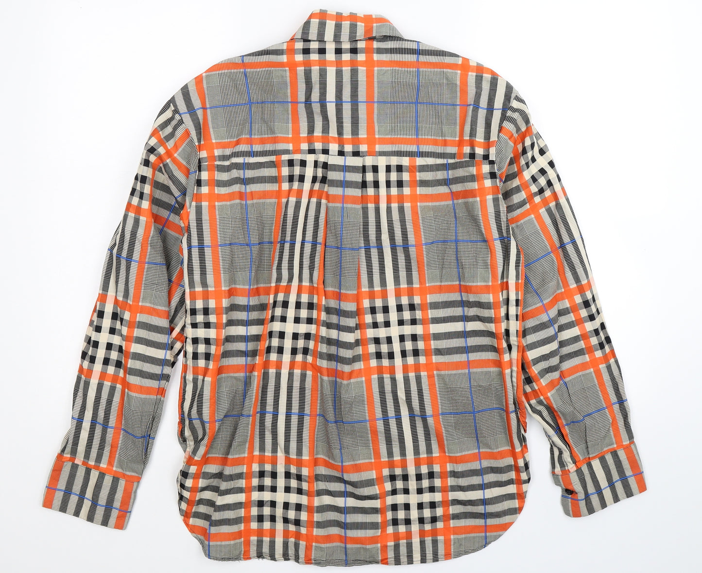Zara Womens Multicoloured Check  Basic Button-Up Size M