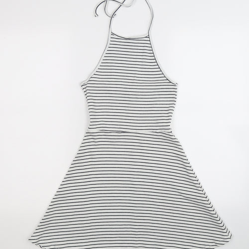 ASOS Womens White Striped  Fit & Flare  Size 8