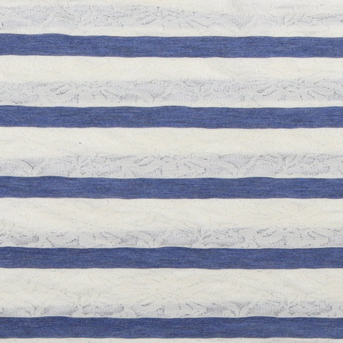 Blonde & Blonde  Womens White Striped  Basic T-Shirt Size 10
