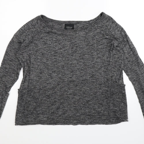 Zara Womens Grey  Knit Pullover Jumper Size S