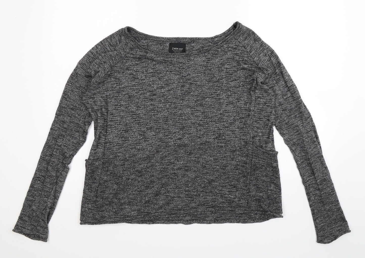 Zara Womens Grey  Knit Pullover Jumper Size S