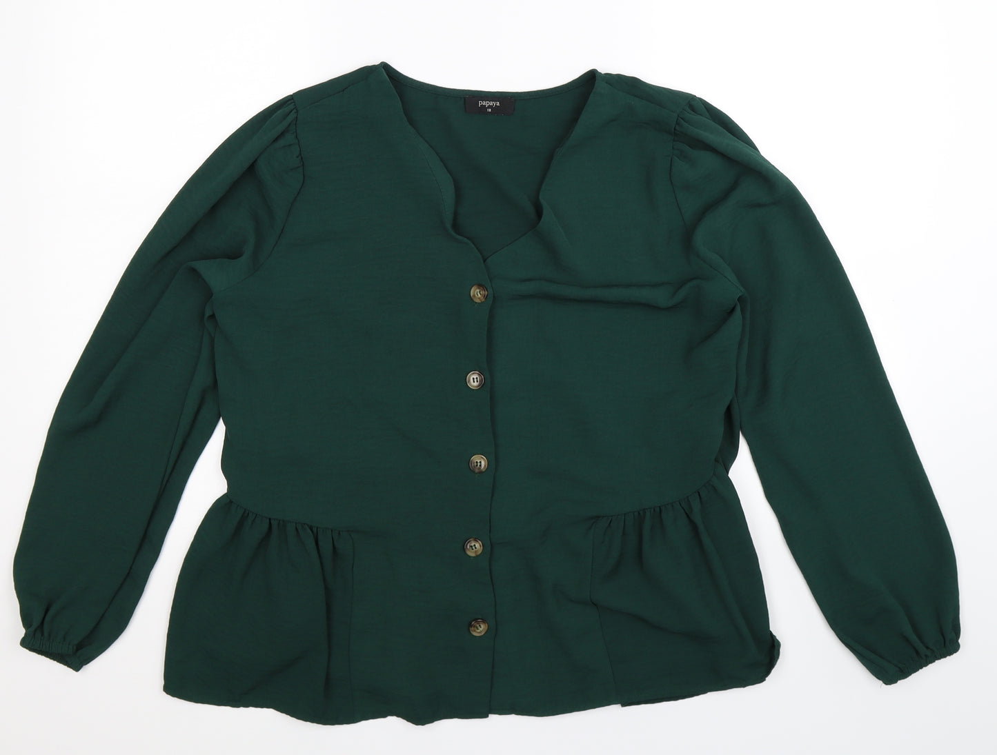 Papaya Womens Green   Basic Button-Up Size 14