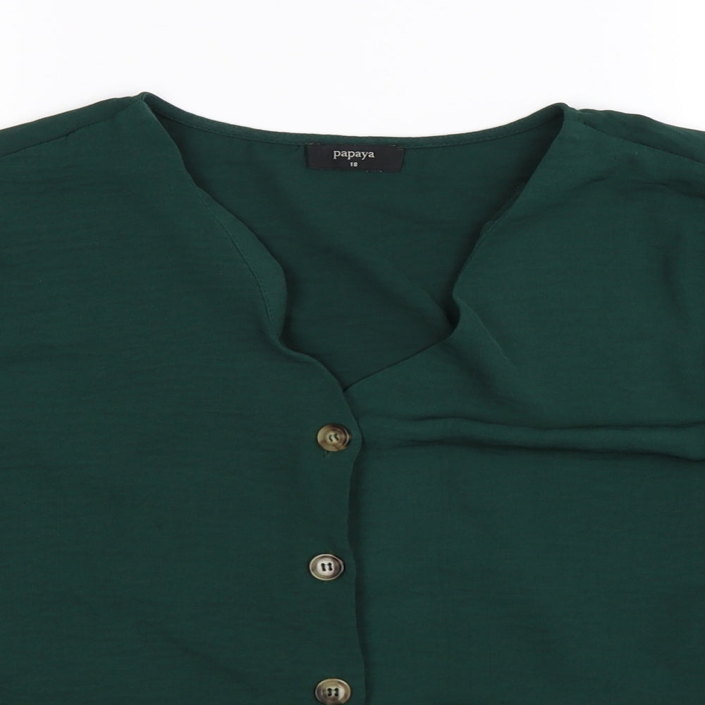 Papaya Womens Green   Basic Button-Up Size 14