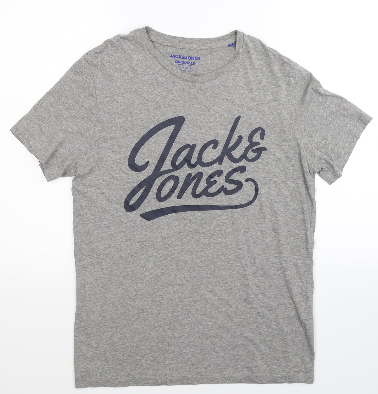 JACK & JONES Mens Grey    T-Shirt Size S