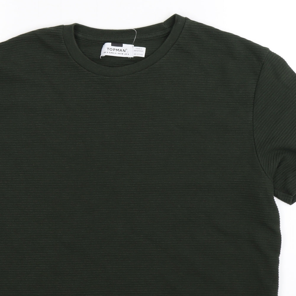 Topman Mens Green    T-Shirt Size S