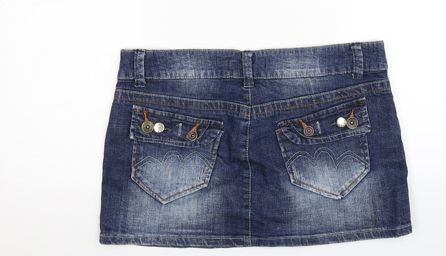 Influence Womens Blue  Denim Mini Skirt Size 12