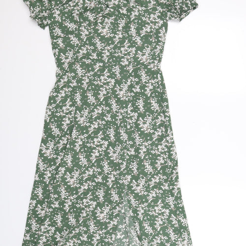 SheIn Womens Green Floral  Fit & Flare  Size XS