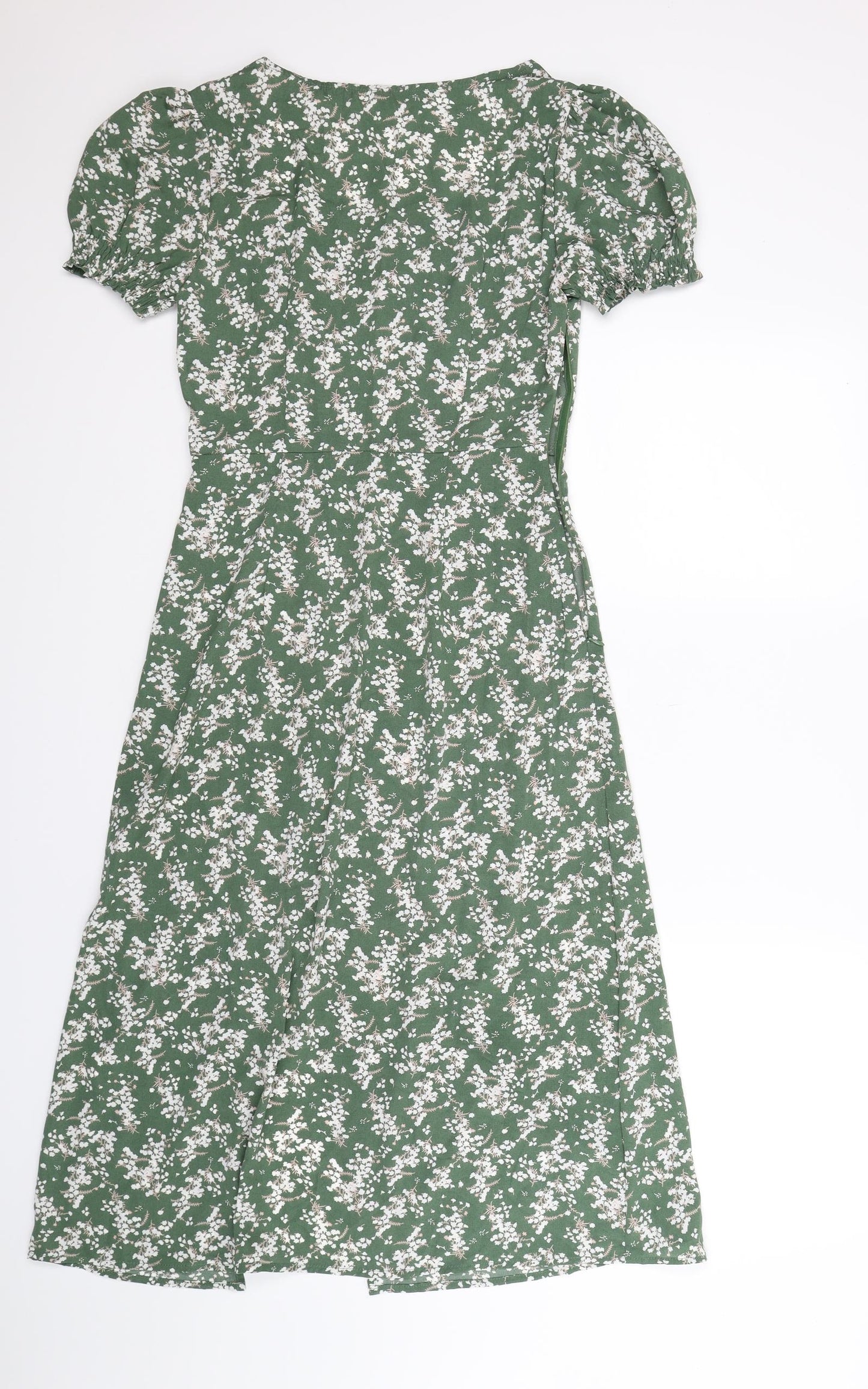 SheIn Womens Green Floral  Fit & Flare  Size XS