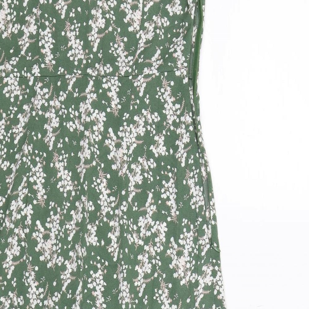 SheIn Womens Green Floral  Fit & Flare  Size XS